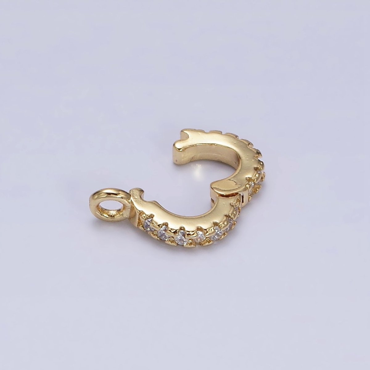 16K Gold Filled Micro Paved CZ Removable Interchangeable Bail Charm Holder Jewelry Supply | Z-402