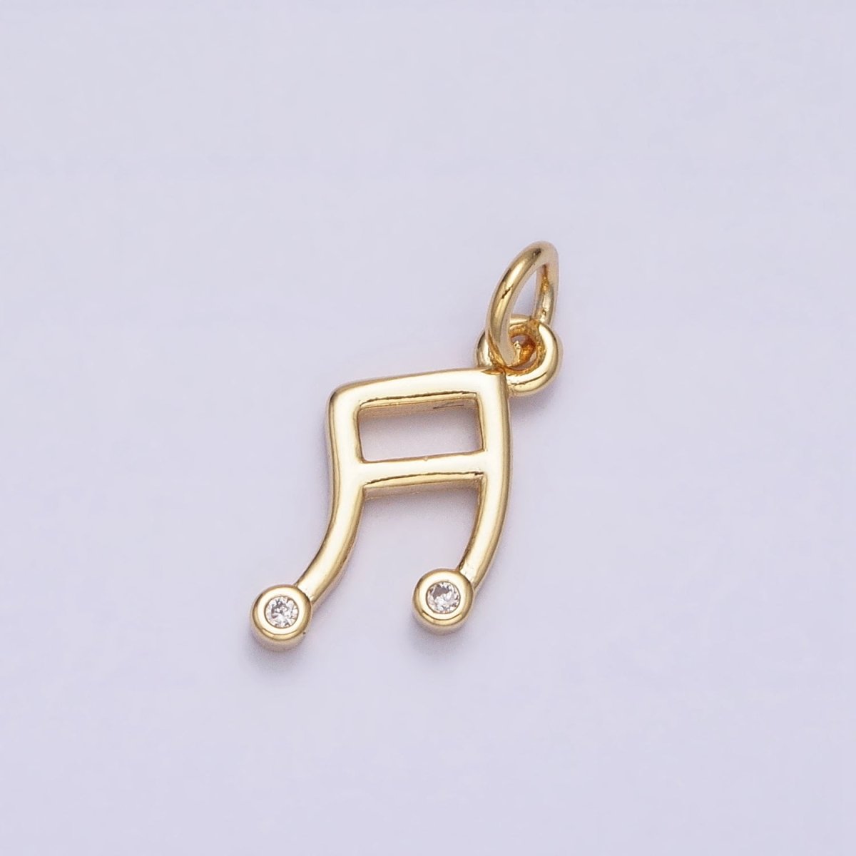 16K Gold Filled Mini Musical Note Beam CZ Add-On Charm | AC1164