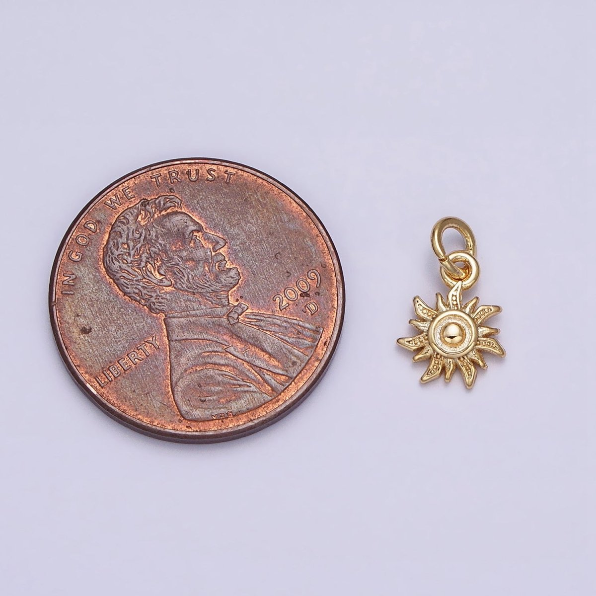 16K Gold Filled Mini Spiral Celestial Sun Dotted Add-On Charm | AC1143