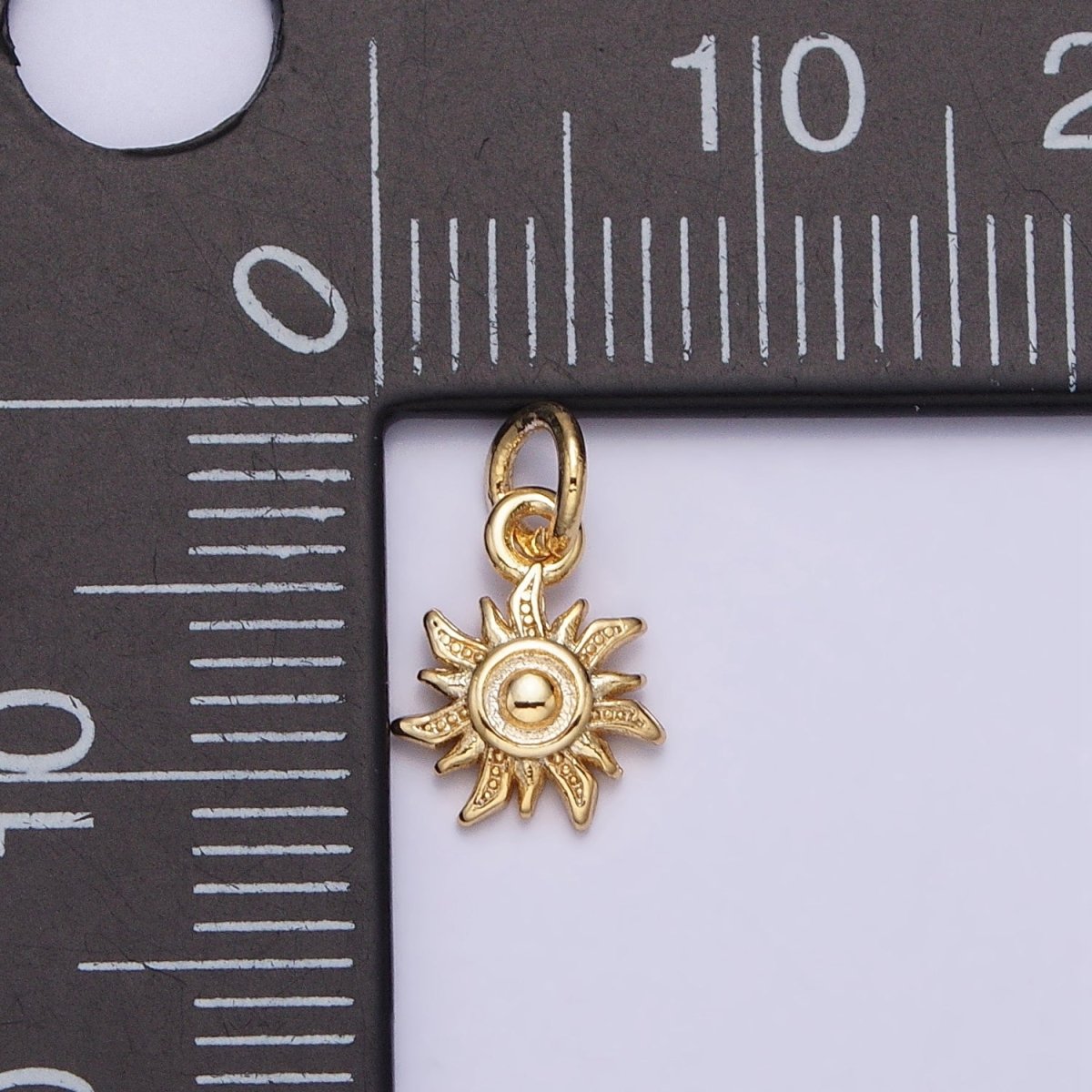 16K Gold Filled Mini Spiral Celestial Sun Dotted Add-On Charm | AC1143