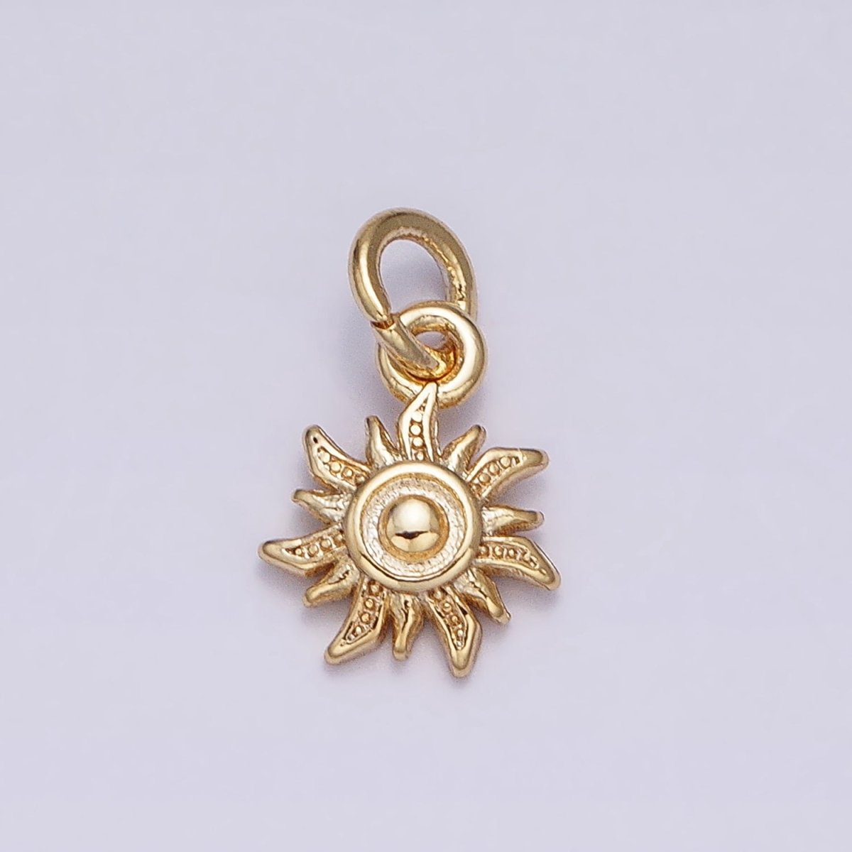 16K Gold Filled Mini Spiral Celestial Sun Dotted Add-On Charm | AC1143