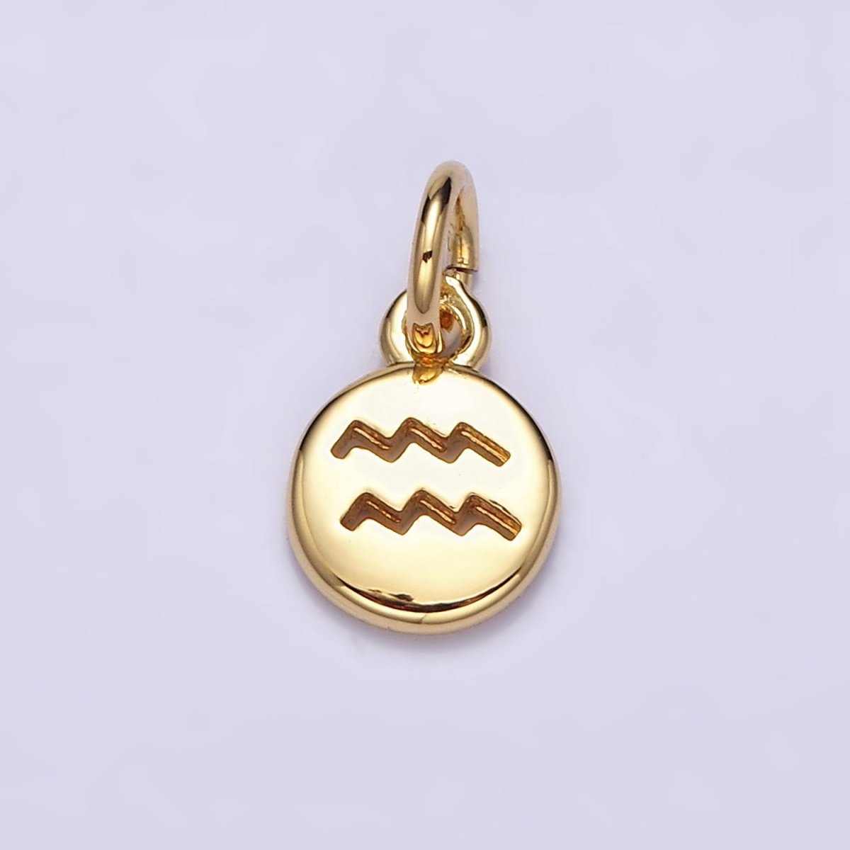 16K Gold Filled Mini Zodiac Horoscope Sign Personalized Add-On Open Round Charm | A-A1415-A-A1420
