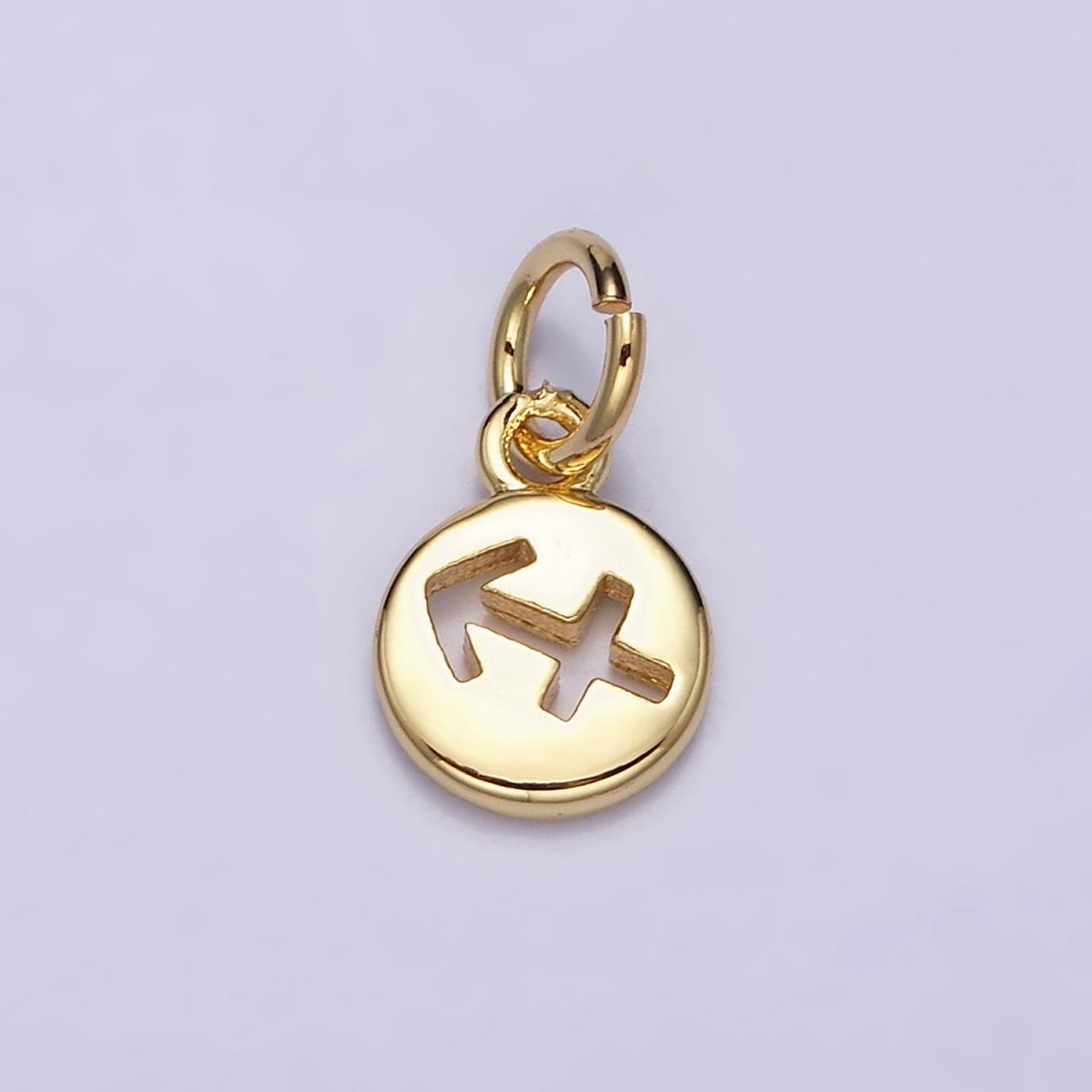 16K Gold Filled Mini Zodiac Horoscope Sign Personalized Add-On Open Round Charm | A-A1415-A-A1420
