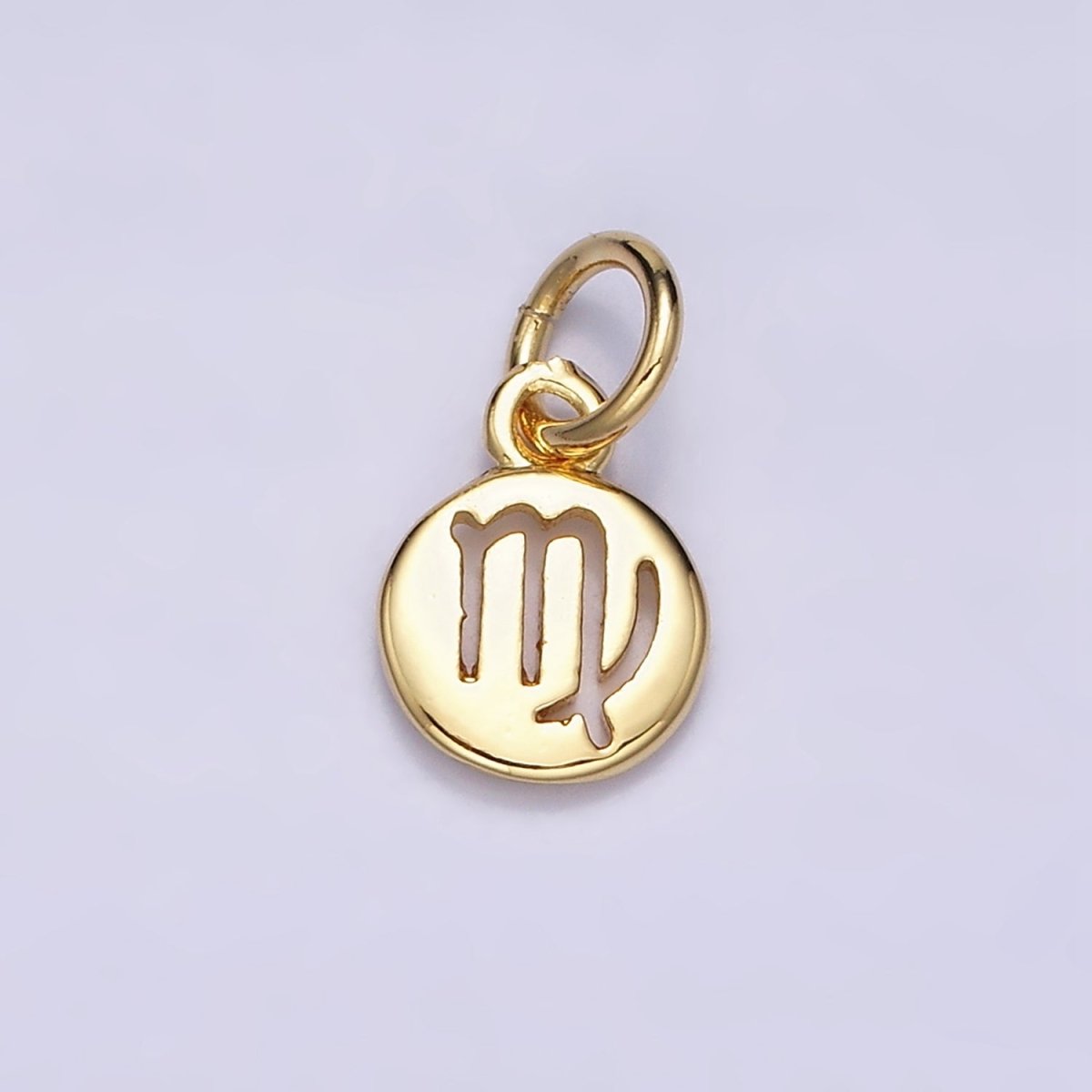 16K Gold Filled Mini Zodiac Horoscope Sign Personalized Add-On Open Round Charm | A-A1415-A-A1420