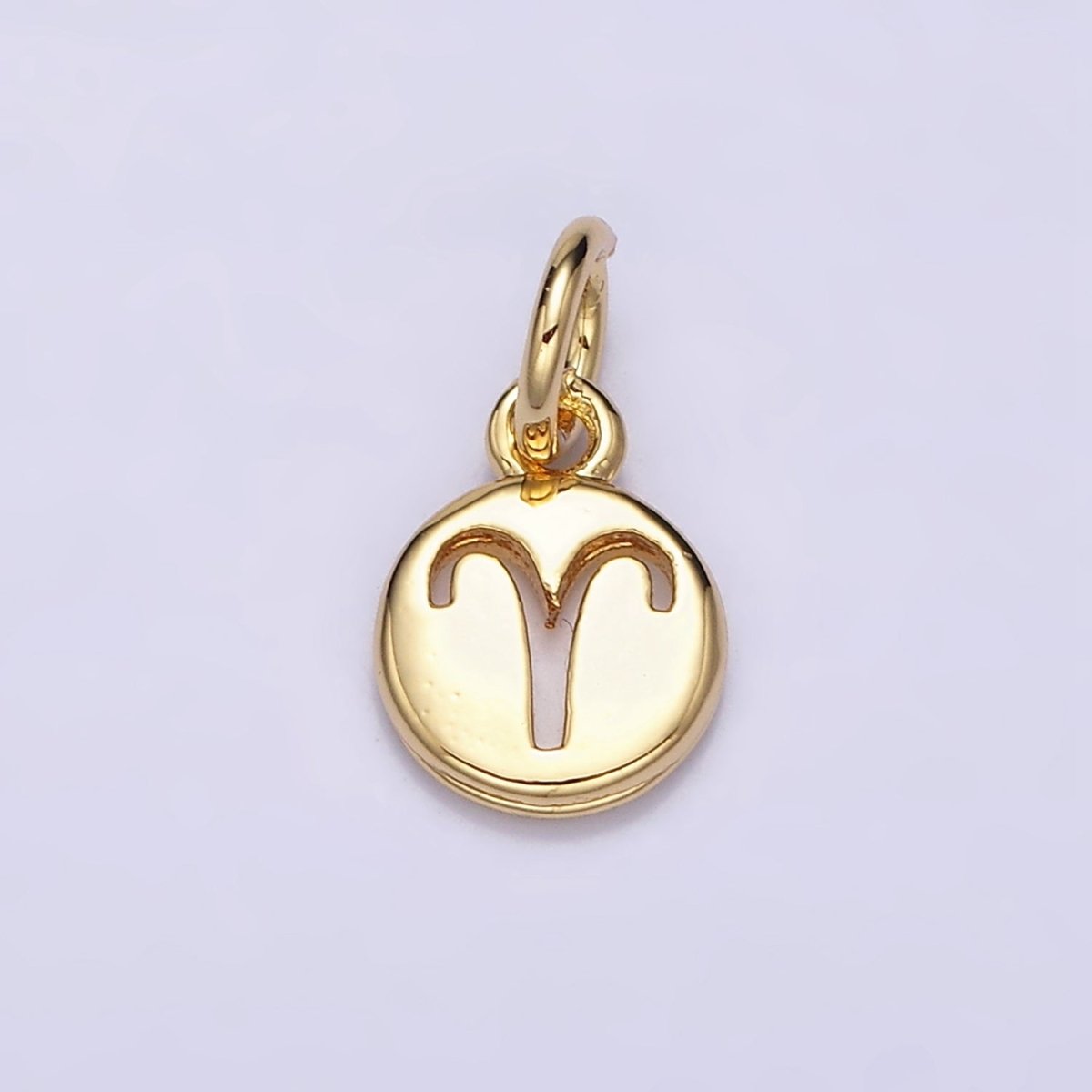 16K Gold Filled Mini Zodiac Horoscope Sign Personalized Add-On Open Round Charm | A-A1415-A-A1420