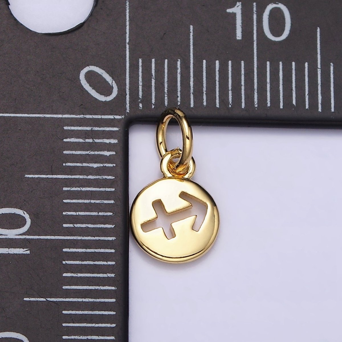 16K Gold Filled Mini Zodiac Horoscope Sign Personalized Add-On Open Round Charm | A-A1415-A-A1420