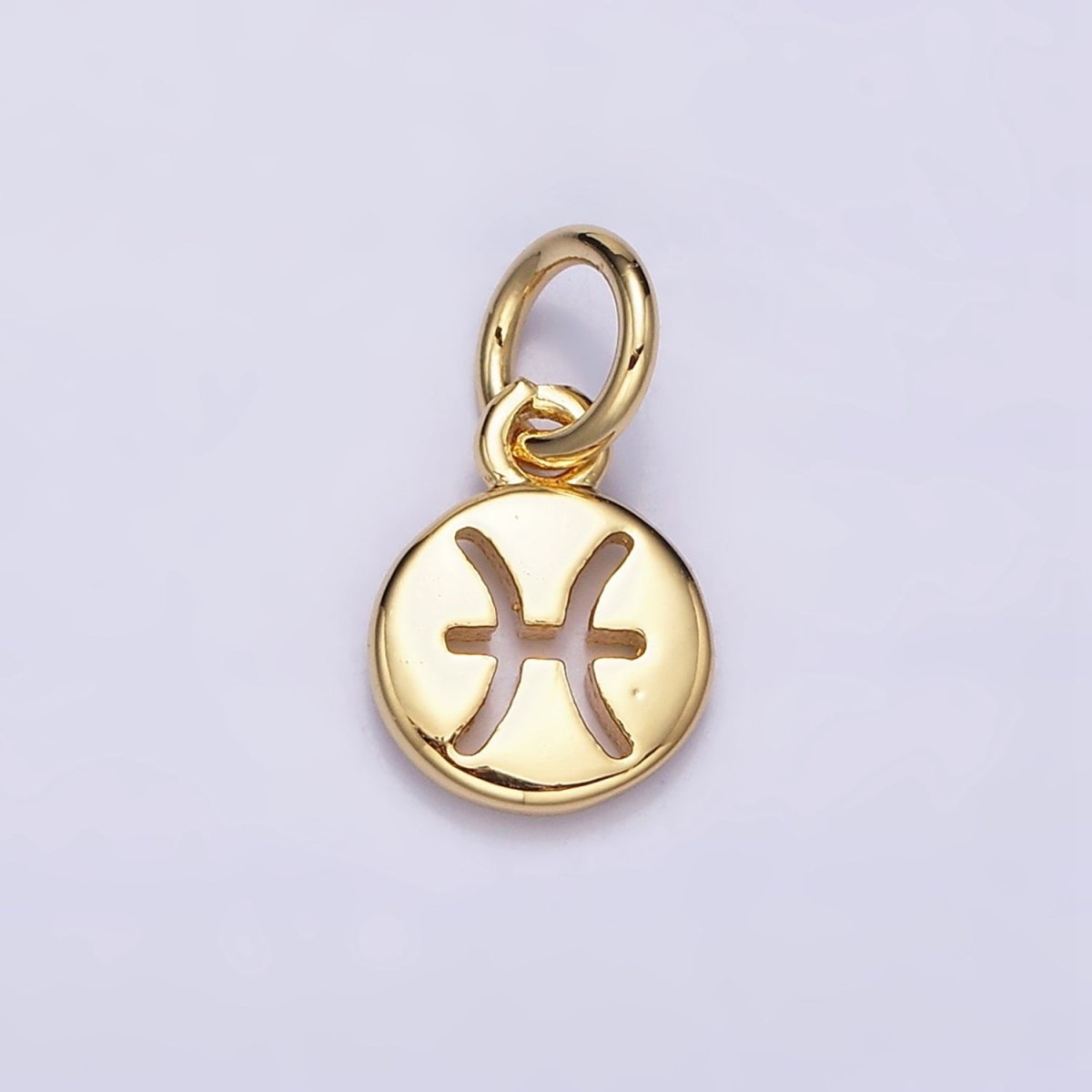 16K Gold Filled Mini Zodiac Horoscope Sign Personalized Add-On Open Round Charm | A-A1415-A-A1420
