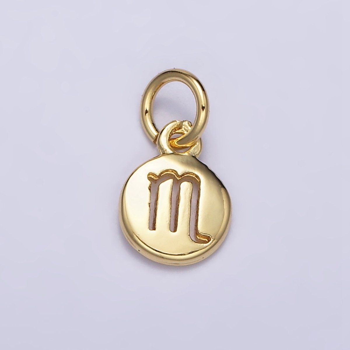 16K Gold Filled Mini Zodiac Horoscope Sign Personalized Add-On Open Round Charm | A-A1415-A-A1420