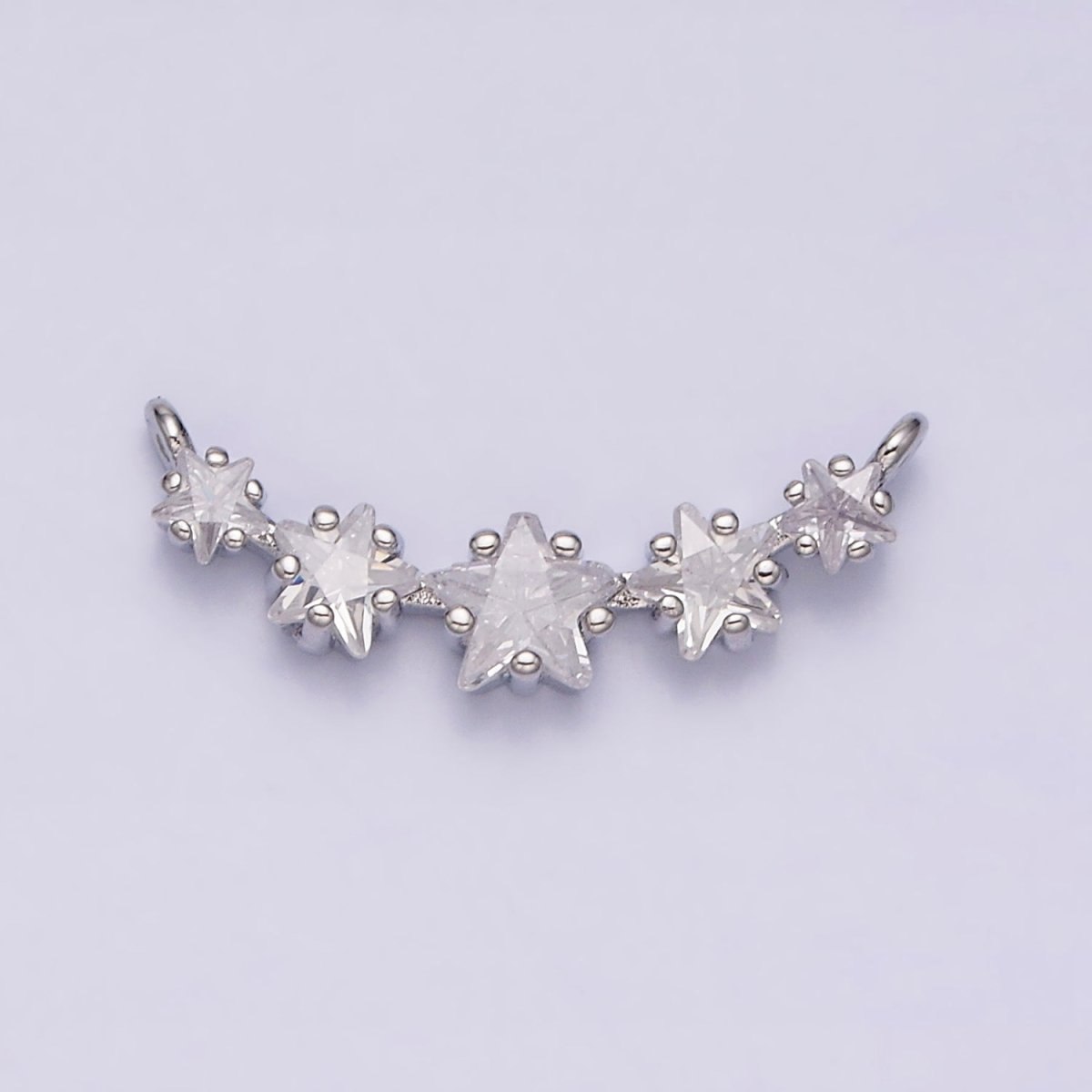 16K Gold Filled Multiple Celestial Star Charm Connector Clear CZ Lined in Gold & Silver |  G907-G908