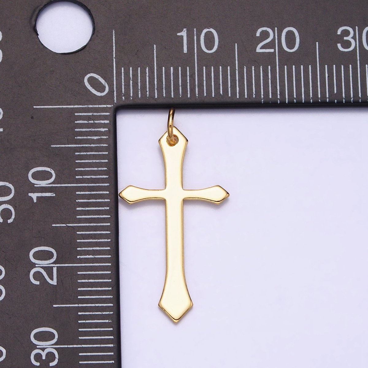 16K Gold Filled Passion Cross Minimalist Religious Charm | AC1327