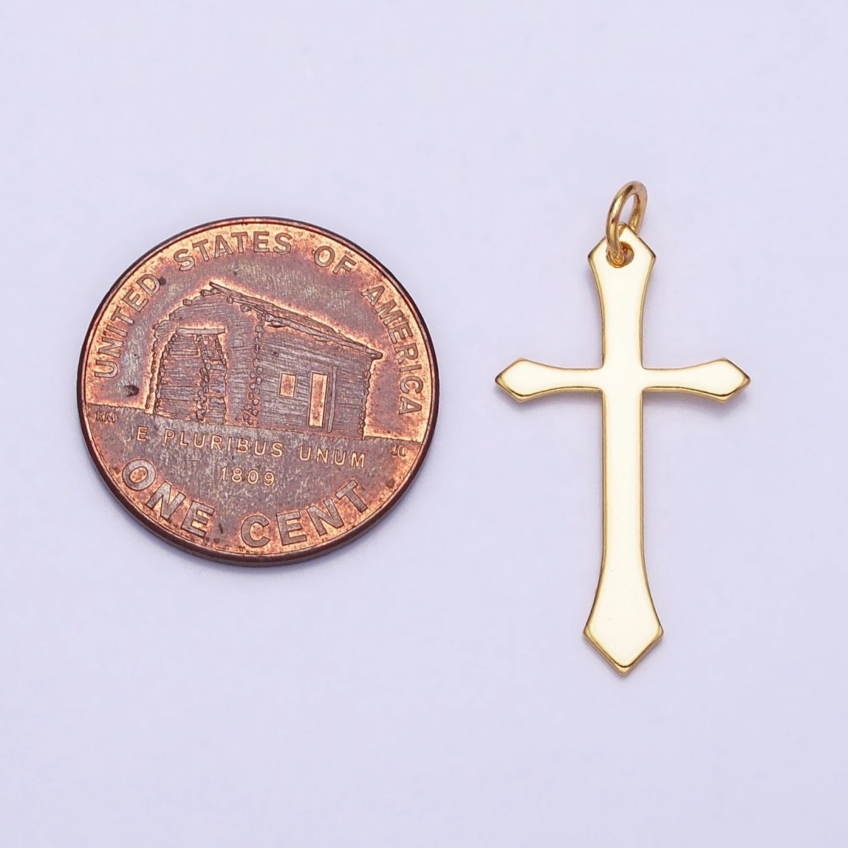16K Gold Filled Passion Cross Minimalist Religious Charm | AC1327
