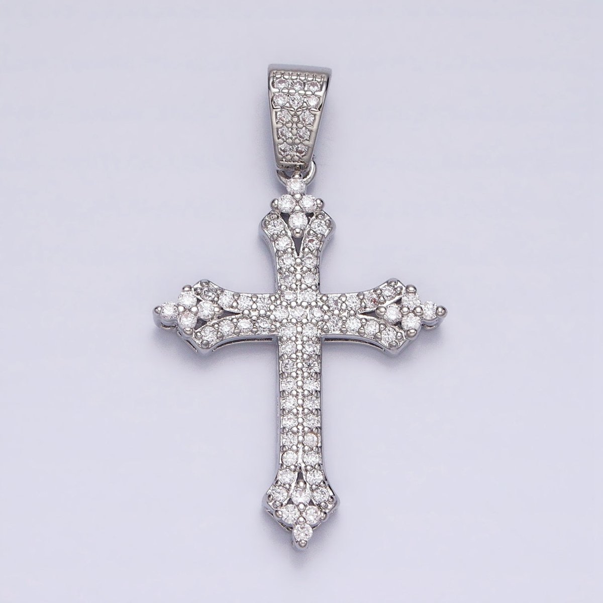 16K Gold Filled Passion Cross Religious Micro Paved CZ Pendant in Gold & Silver | AA-375 AA-376