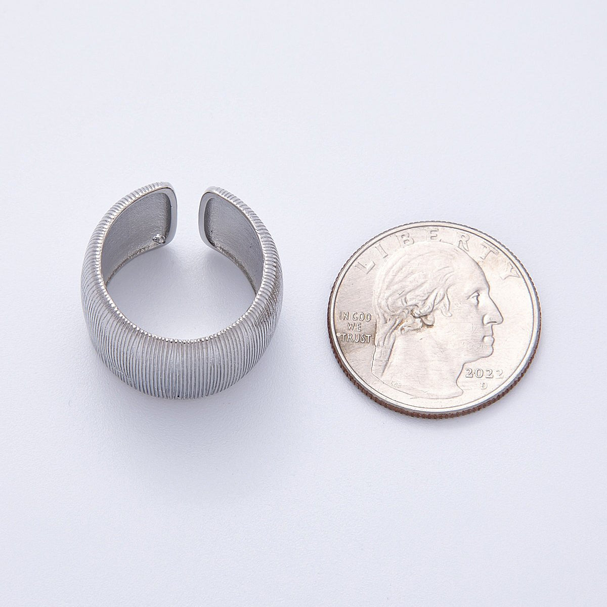 16K Gold Filled Ribbed Textured Wide Band Ring in Gold & Silver | Rings-00011  Rings-00012