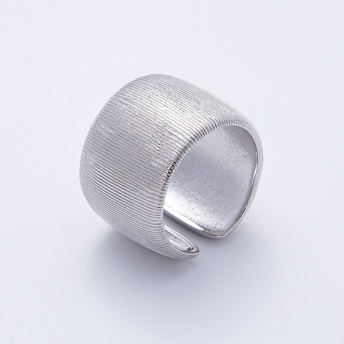 16K Gold Filled Ribbed Textured Wide Band Ring in Gold & Silver | Rings-00011  Rings-00012