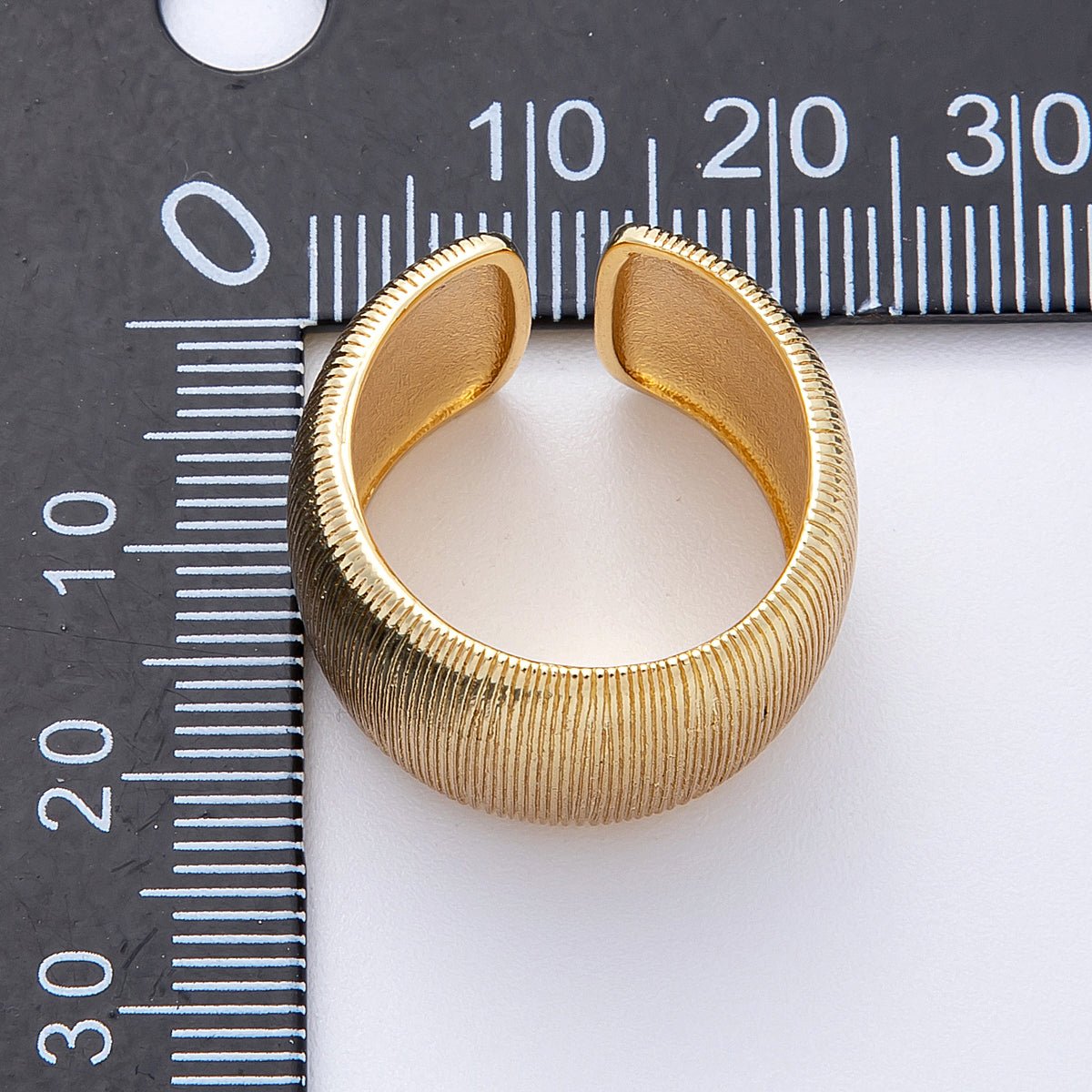 16K Gold Filled Ribbed Textured Wide Band Ring in Gold & Silver | Rings-00011  Rings-00012