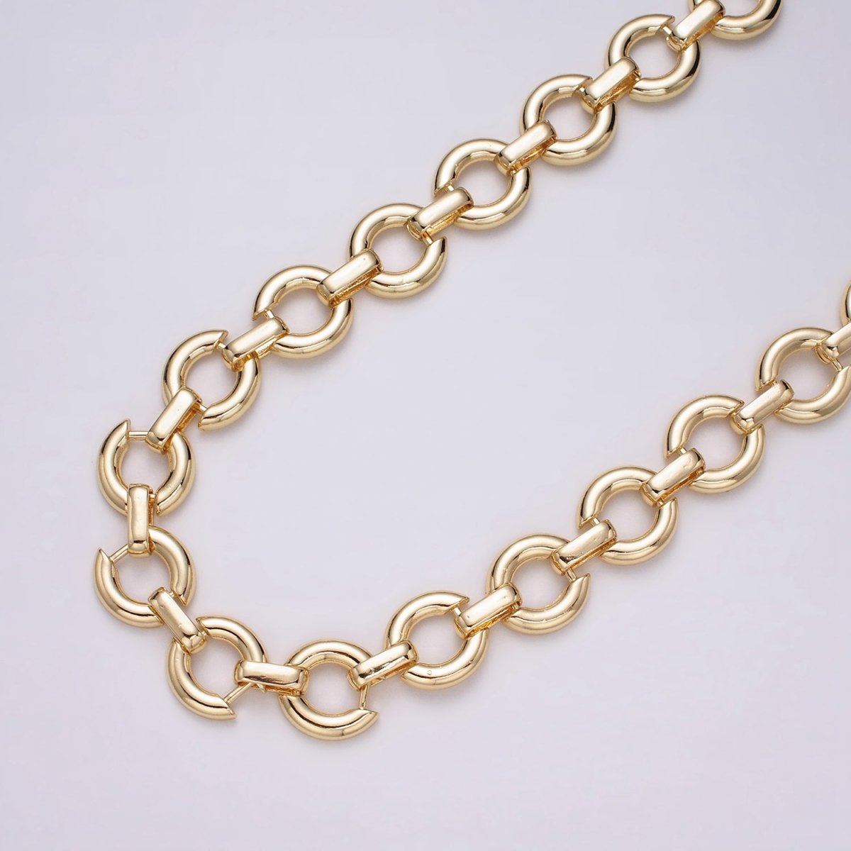 16K Gold Filled Round Cable Chain Chain, Silver Unique Chain by Yard for Jewelry Making Supply | ROLL-1317 ROLL-1318 Clearance Pricing