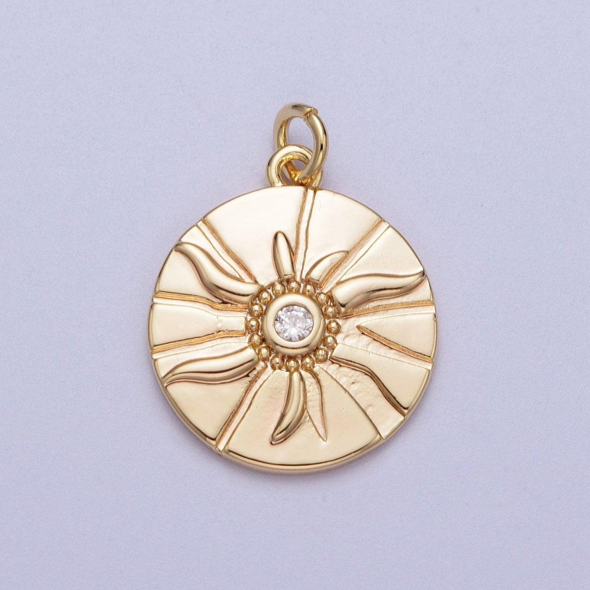 16K Gold Filled sun charm Dainty Bohemian sun charm for bracelet necklace pendant | N-171