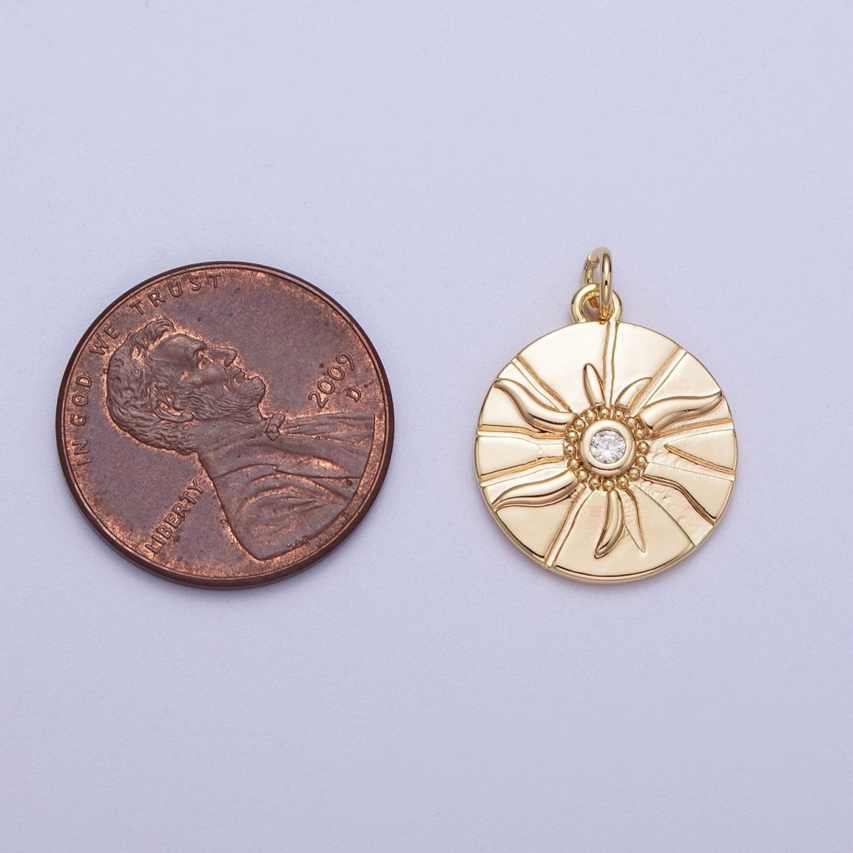 16K Gold Filled sun charm Dainty Bohemian sun charm for bracelet necklace pendant | N-171