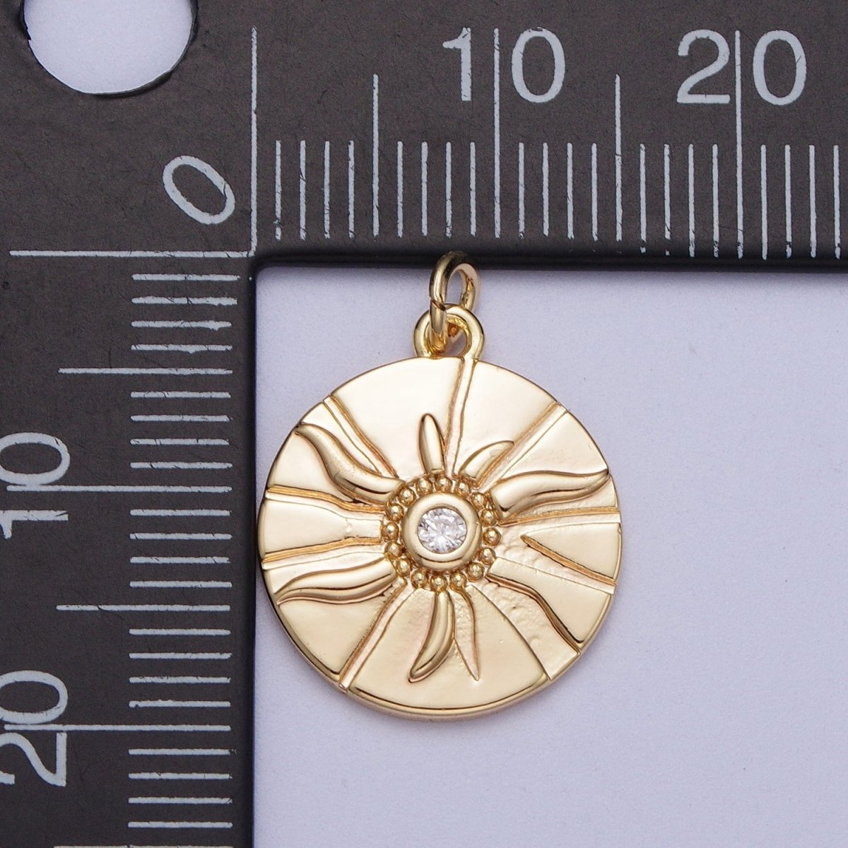 16K Gold Filled sun charm Dainty Bohemian sun charm for bracelet necklace pendant | N-171