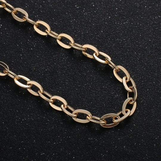 16K Gold Filled Thick Oval Cable Chain By Yard, Bold Cable Link Wholesale Chain Supply Component | ROLL-263