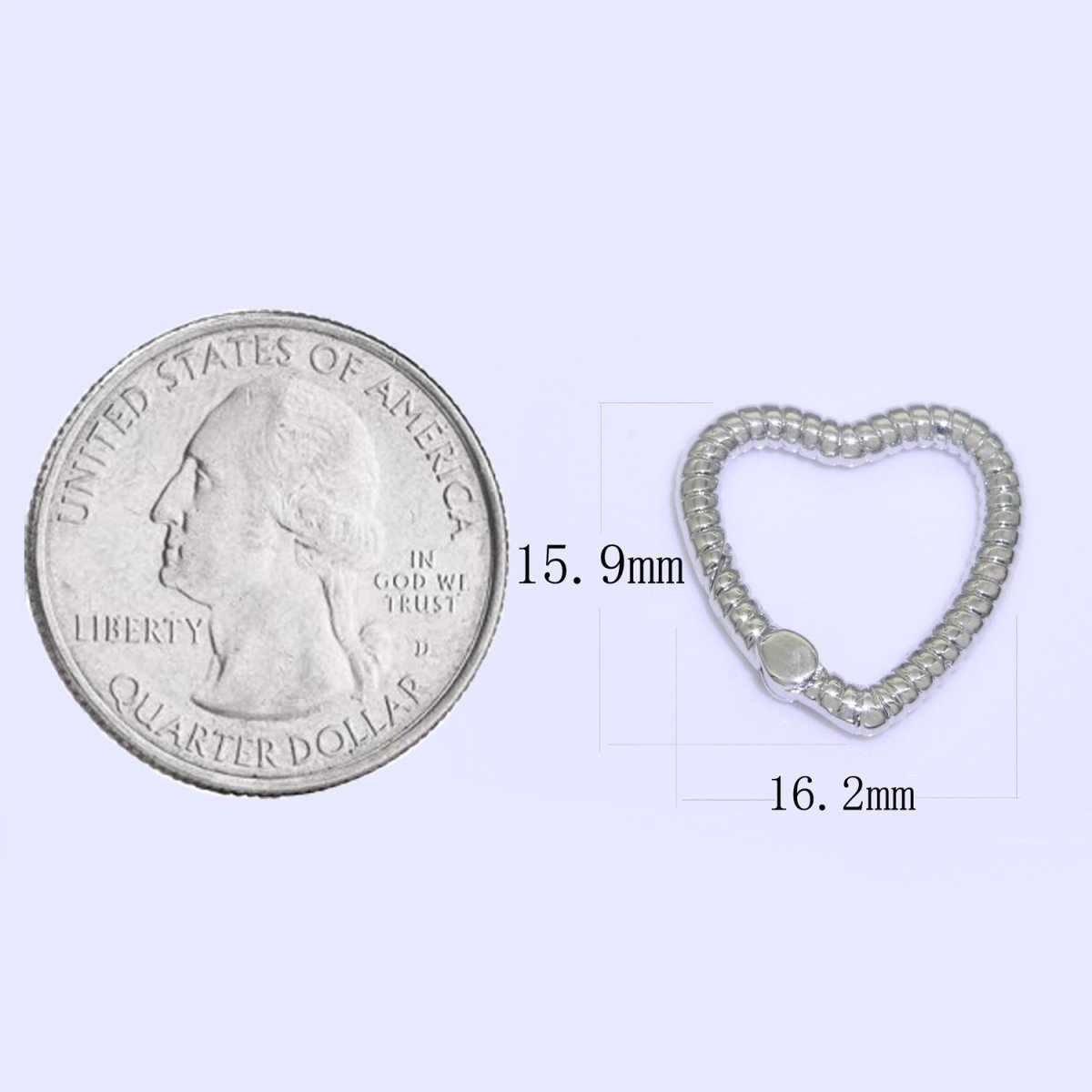 16mm Heart Gold Spring Buckle Metal Snap Clasp Spring gate ring, Trigger Round Ring, Snap Clasp Hook for Jewelry Supply L-454~L-456