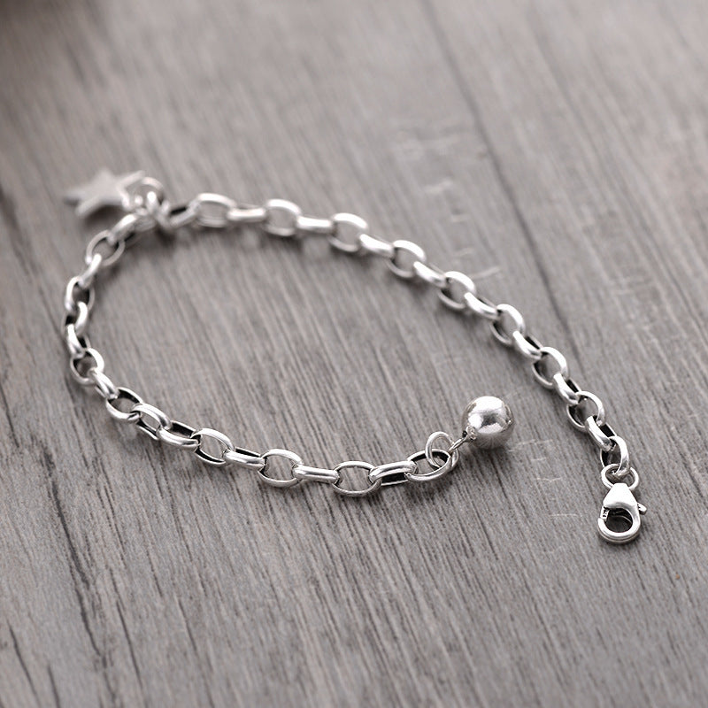 Women's Sterling Sier Five-pointed Star Design Simple Fashion Bracelets