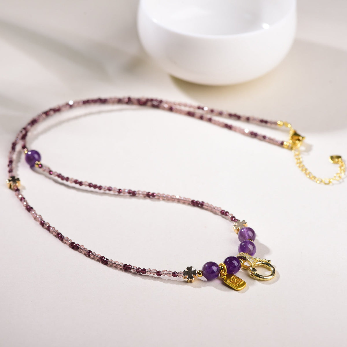Niche High-end Jiuzi Li Fire Bead Clavicle Necklace