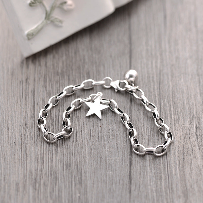 Women's Sterling Sier Five-pointed Star Design Simple Fashion Bracelets