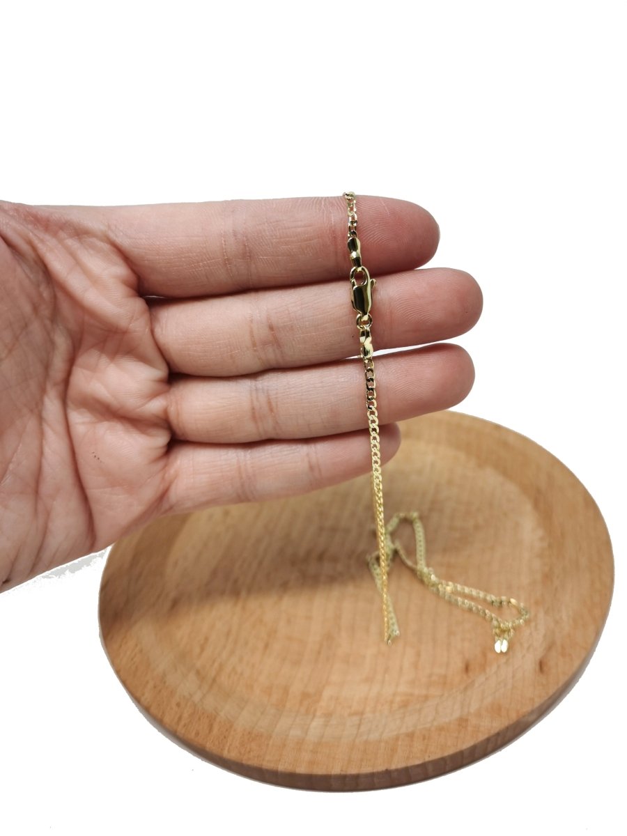 14K Gold Filled 1.8mm Minimalist Curb Chain 17.5 Inch Necklace | WA-01746