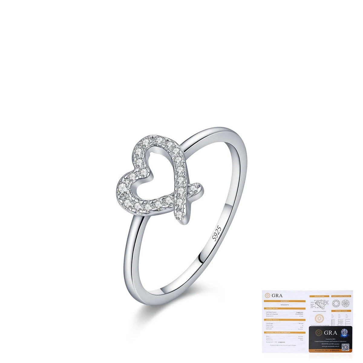 Irregular Heart-Shaped D-Color VVS1 Moissanite Engagement Ring in Sterling Silver