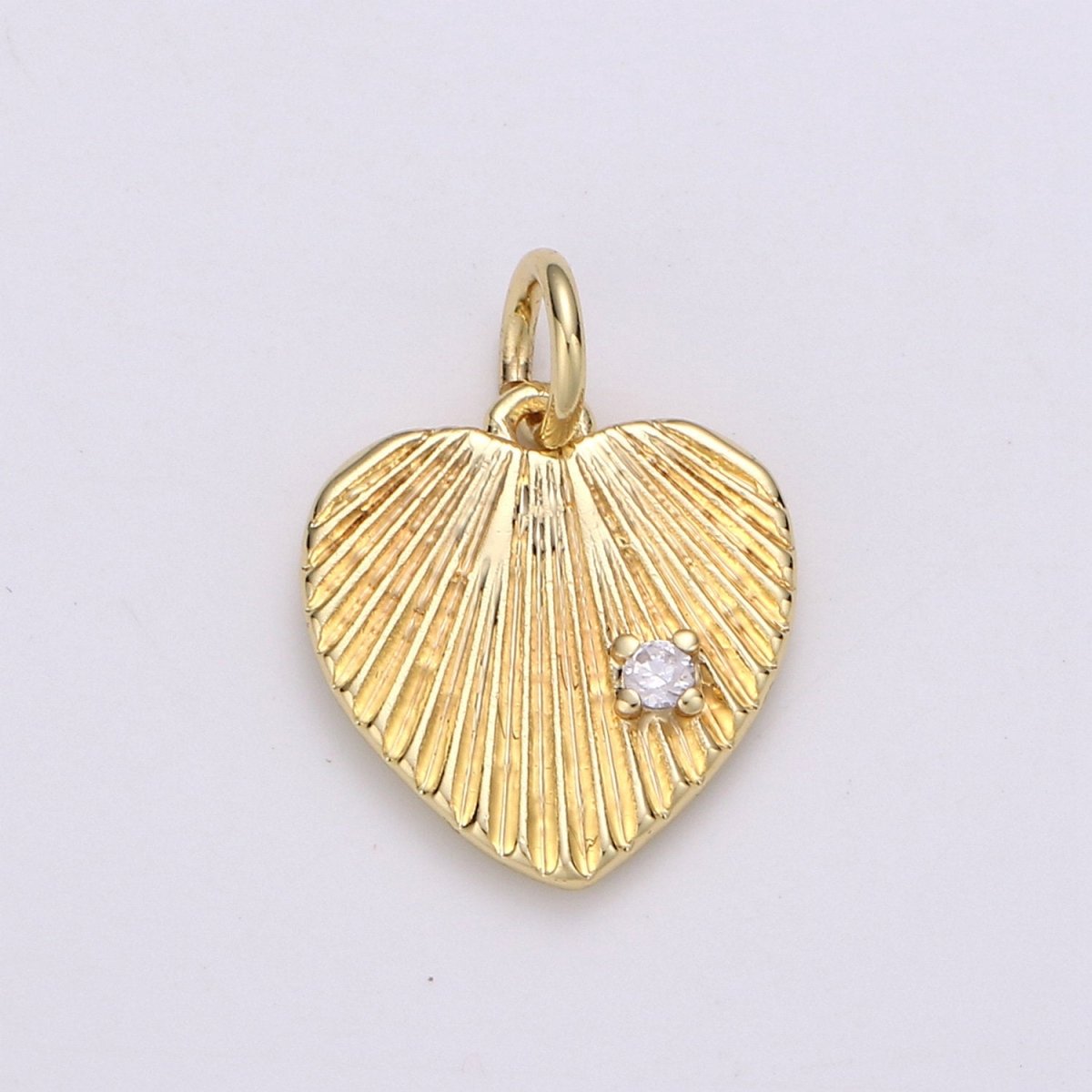 17X12mm 24k Gold Filled Heart Charms, Love Pendant, Dainty Heart Pendant Cubic Heart Charm for Bracelet Earring Necklace supply D-412