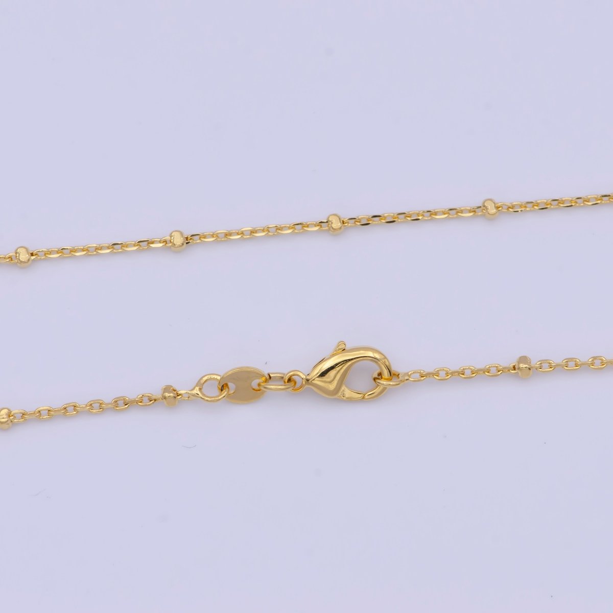 18" Ready to Wear Gold Filled Satellite Chain, Satellite Beaded Chain with Lobster Clasp, Simple Everyday Layering Necklace | WA-1121