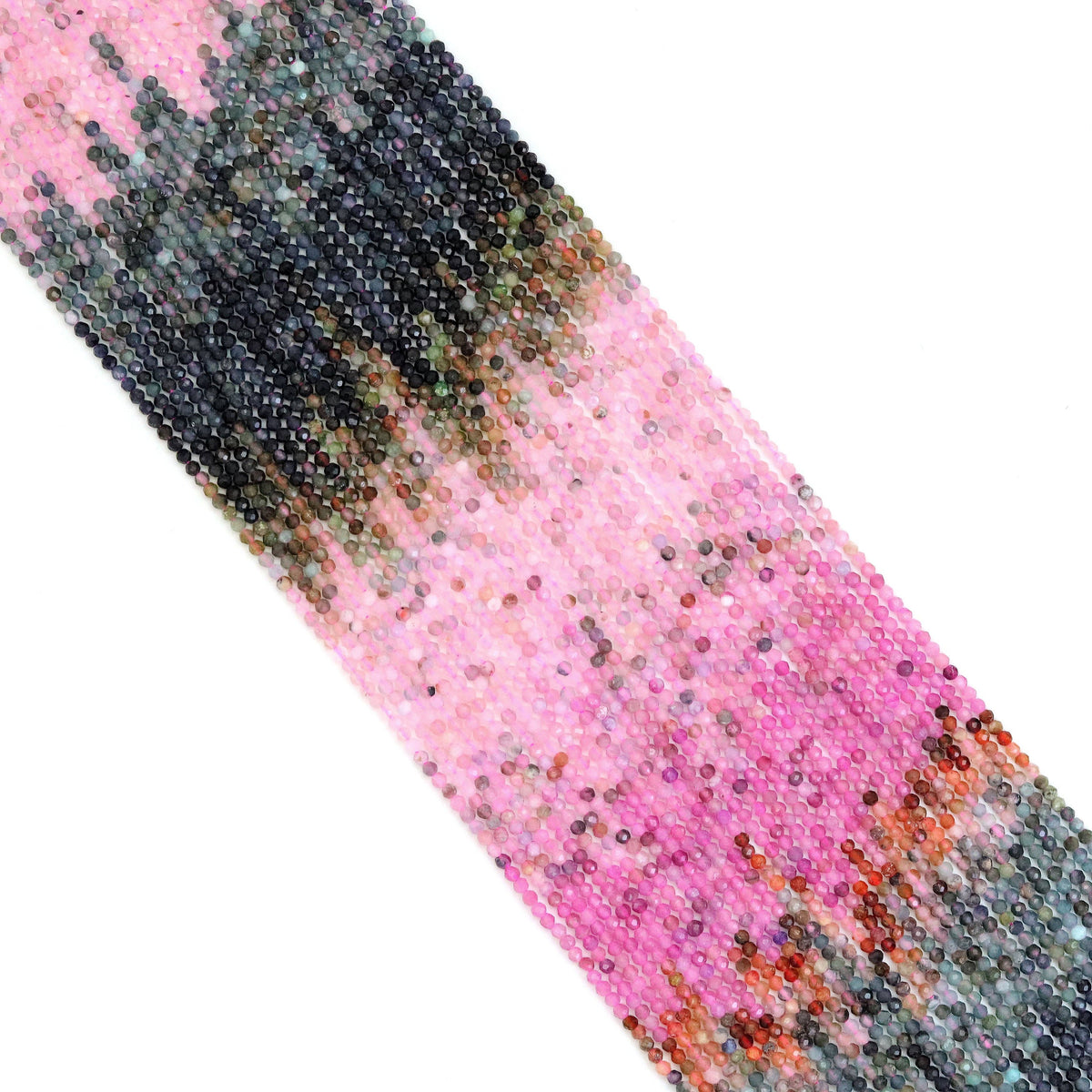 2mm Multicolor Tourmaline Round Faceted Beads, Sku#U1843