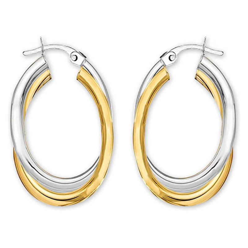Separation Round Fashion Simple Glossy Two-color Nightclub Stud Earrings