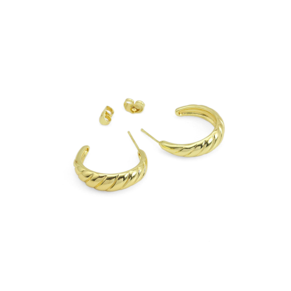 Gold Dome Huggie Earrings, Sku#JL195