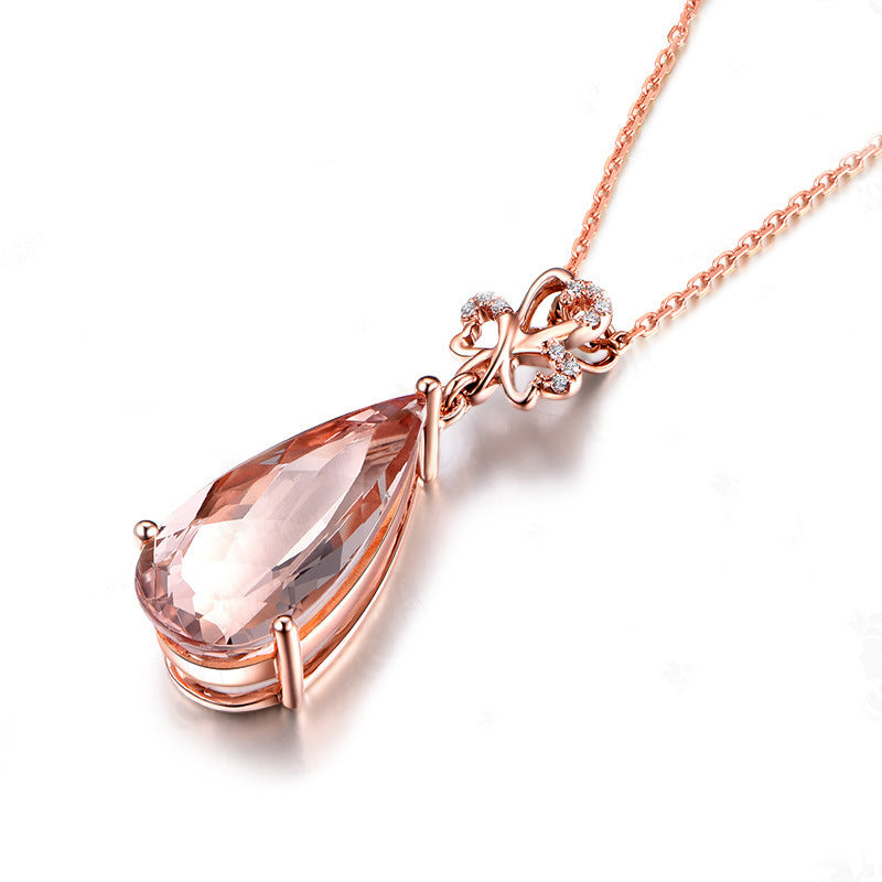 Morgan Stone Simulation Low Luxury Diamond Female Rose Gold Crystal Pendant