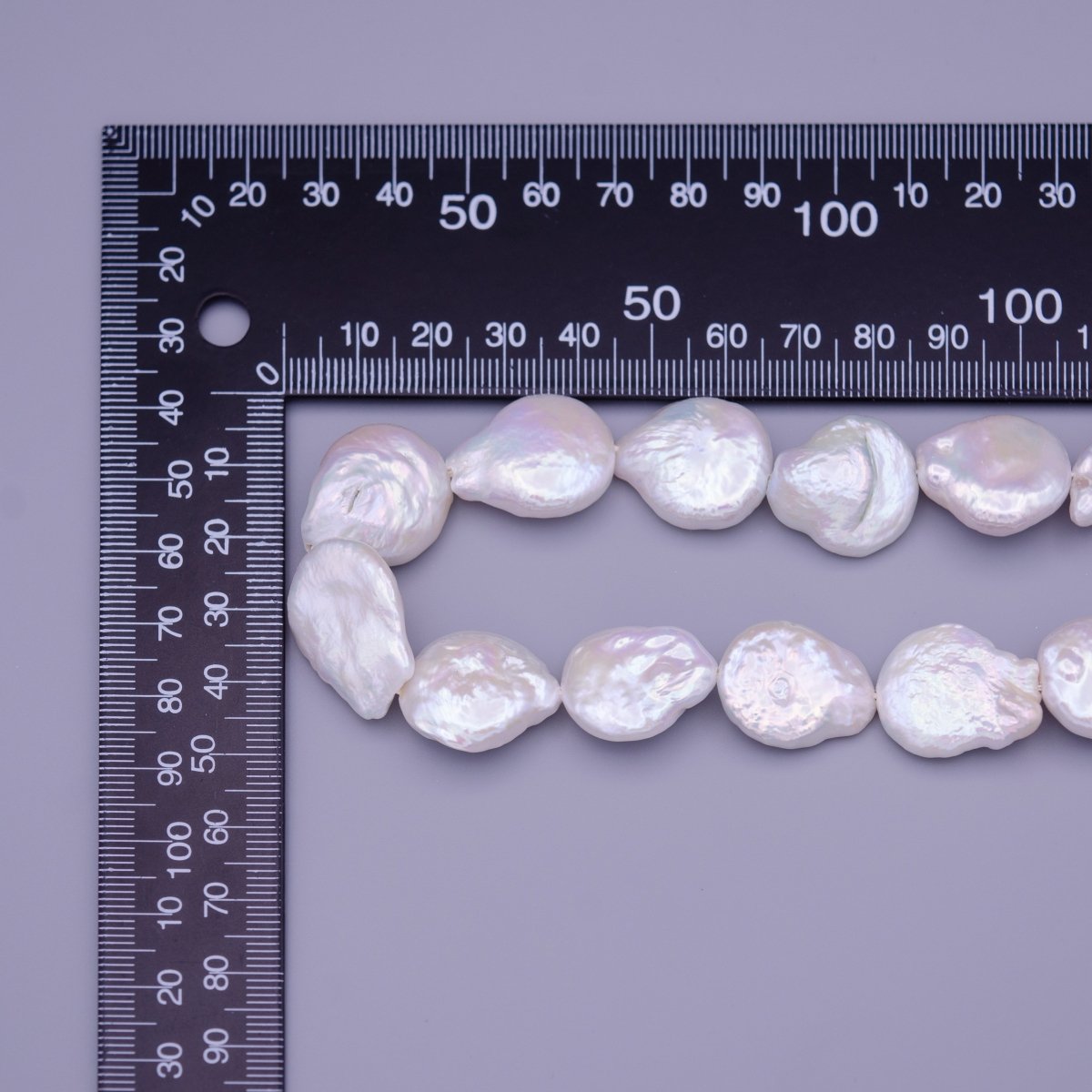 18.4mm Natural Flat Heishi Freshwater Pearls 20pcs Full Strand | WA-1326 Clearance Pricing
