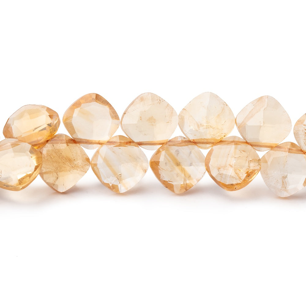 6.5mm Citrine Top Drilled Faceted Pillow Beads 7.25 inch 49 pieces A