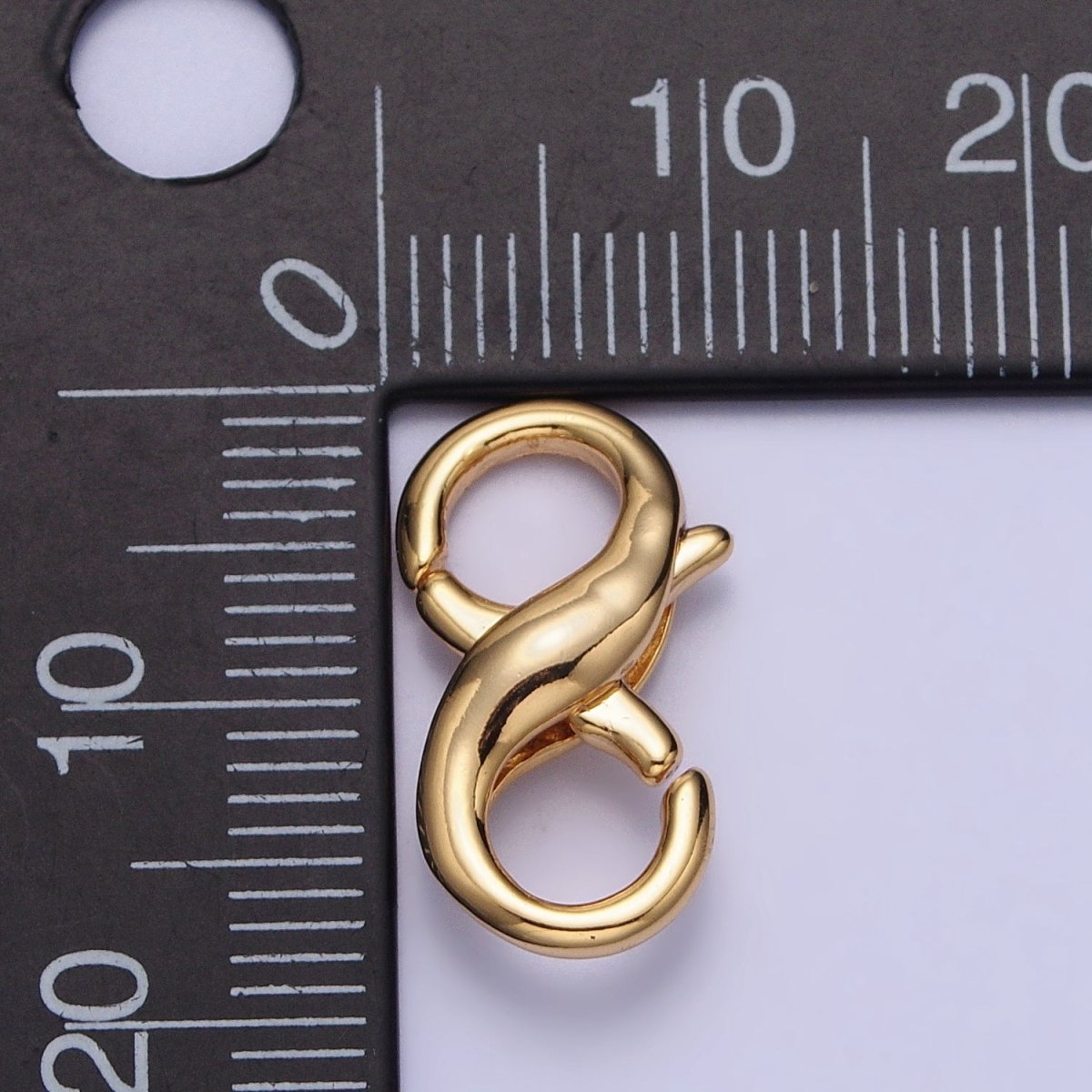 18.5mm Gold Double Lobster Clasps Infinity Jewelry Closure Supply | Z-091