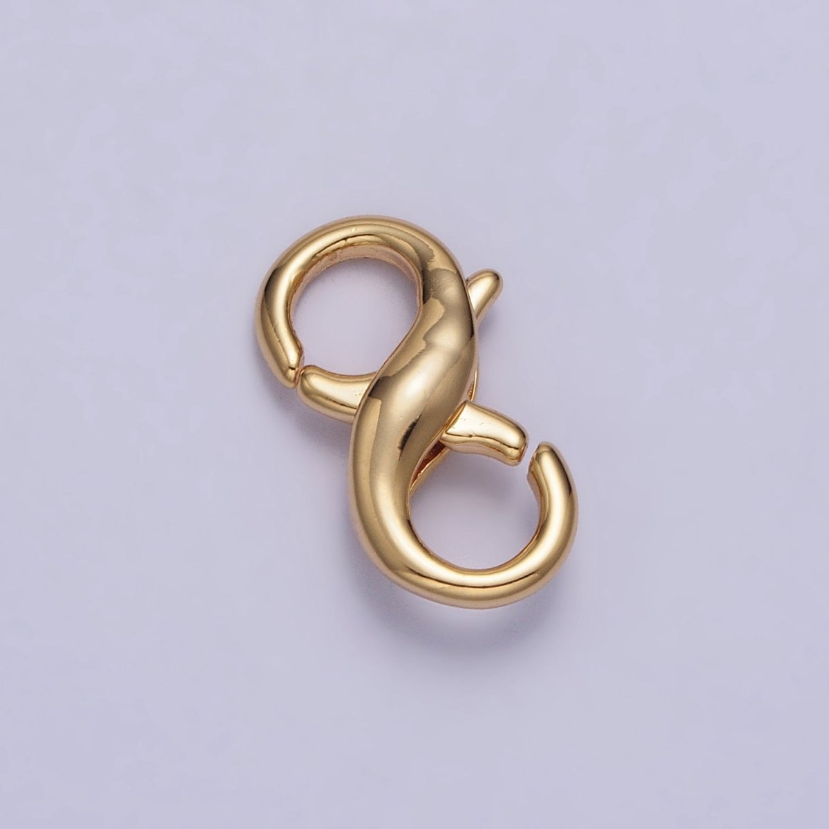 18.5mm Gold Double Lobster Clasps Infinity Jewelry Closure Supply | Z-091