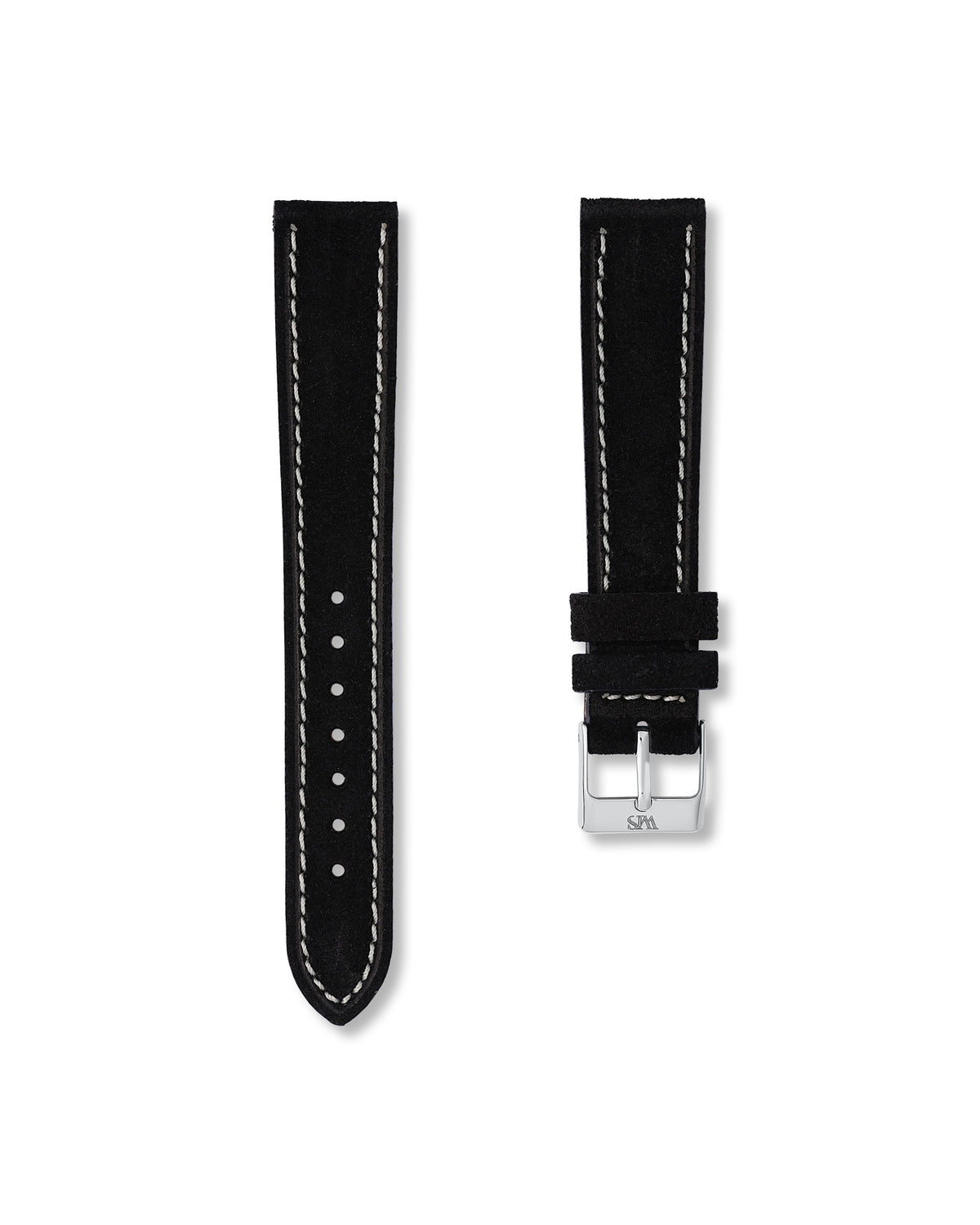 Tuxedo Black Suede Leather Watch Strap 18mm