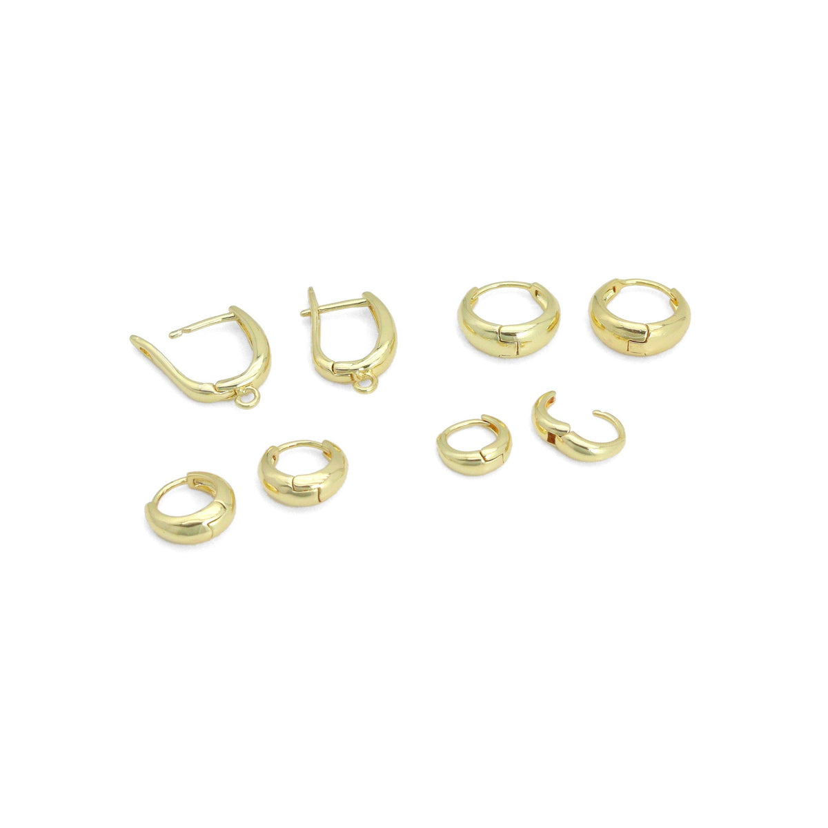 Plain Gold Oval Shape Everyday Hoop Earrings, Sku#LD742