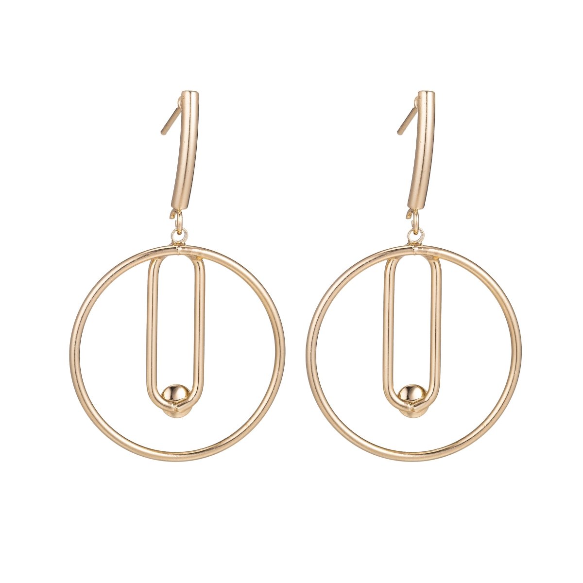 18k Gold Fill DIY Earrings with Loop, Make Your Own Stud Dangle Earrings, Earring Component Findings for Jewelry Making Supplies, K-018