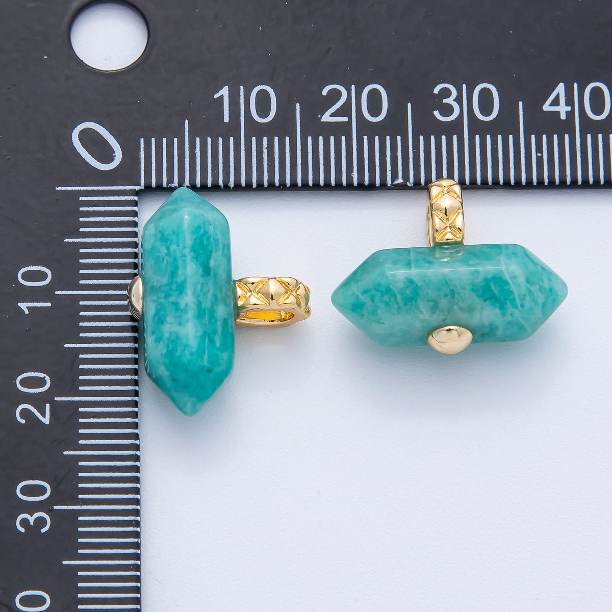 18K Gold Filled 21.3mm Natural Gemstone Point Croissant Pendant | AK129 - AK132