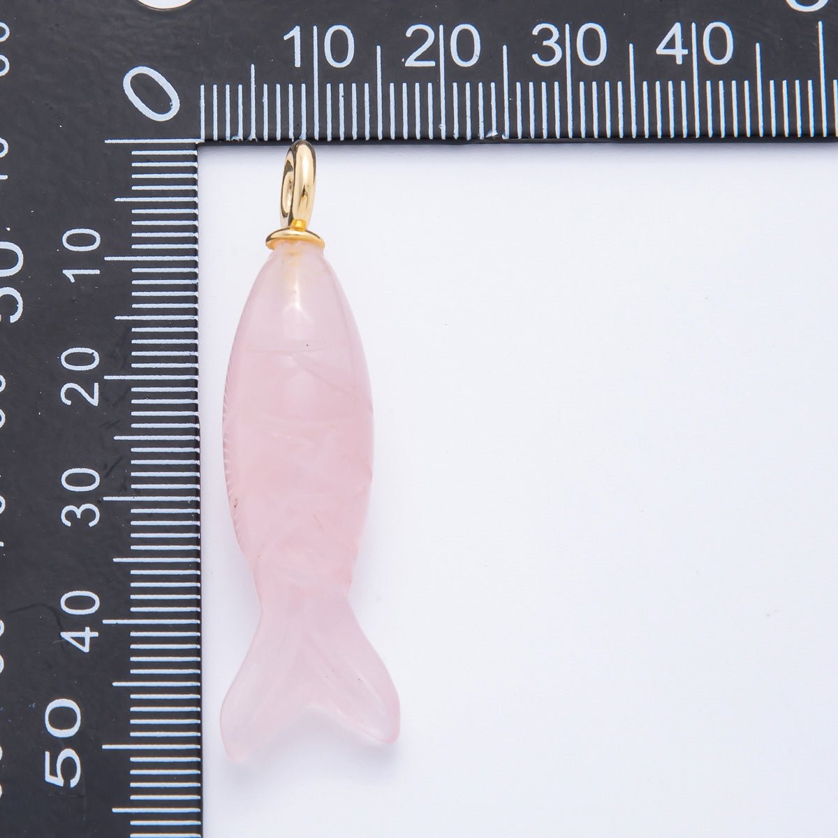 18K Gold Filled 48mm Quartz, Agate, & Tiger Eye Gemstone Sardine Fish Charm | C919 C923 C932 E008