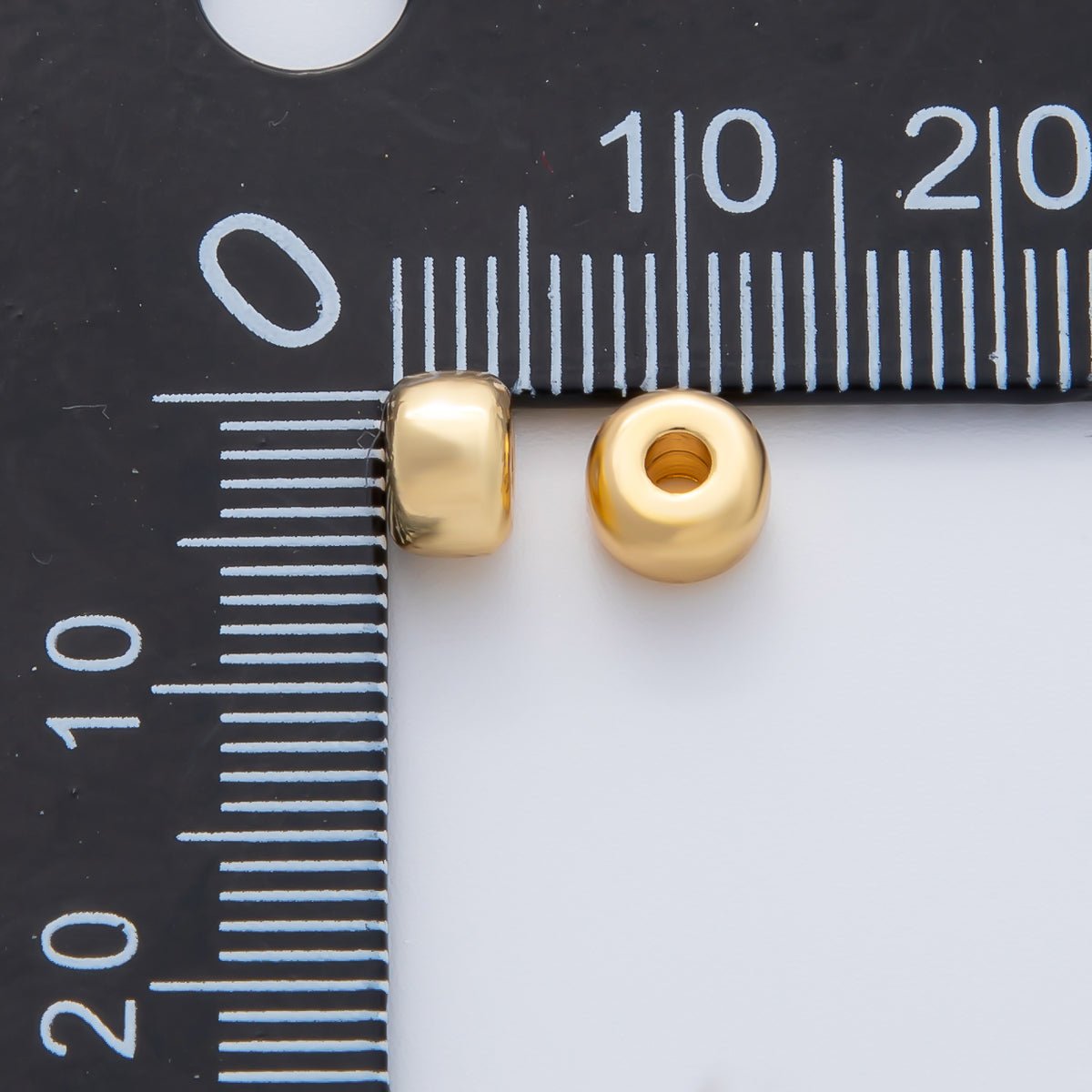 18K Gold Filled 6mm Minimalist Rondelle Rondelle Bead in Gold & Silver | B538