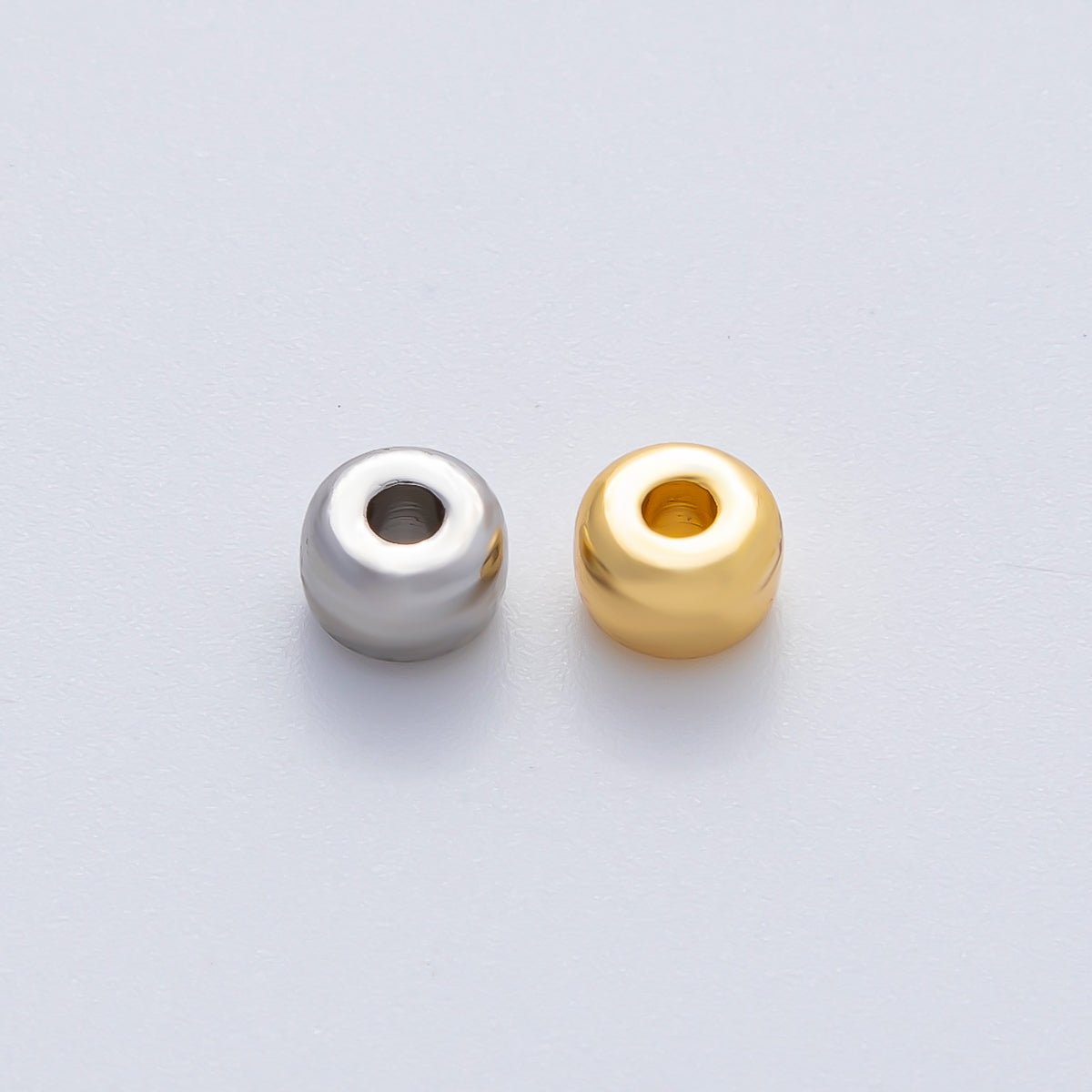 18K Gold Filled 6mm Minimalist Rondelle Rondelle Bead in Gold & Silver | B538