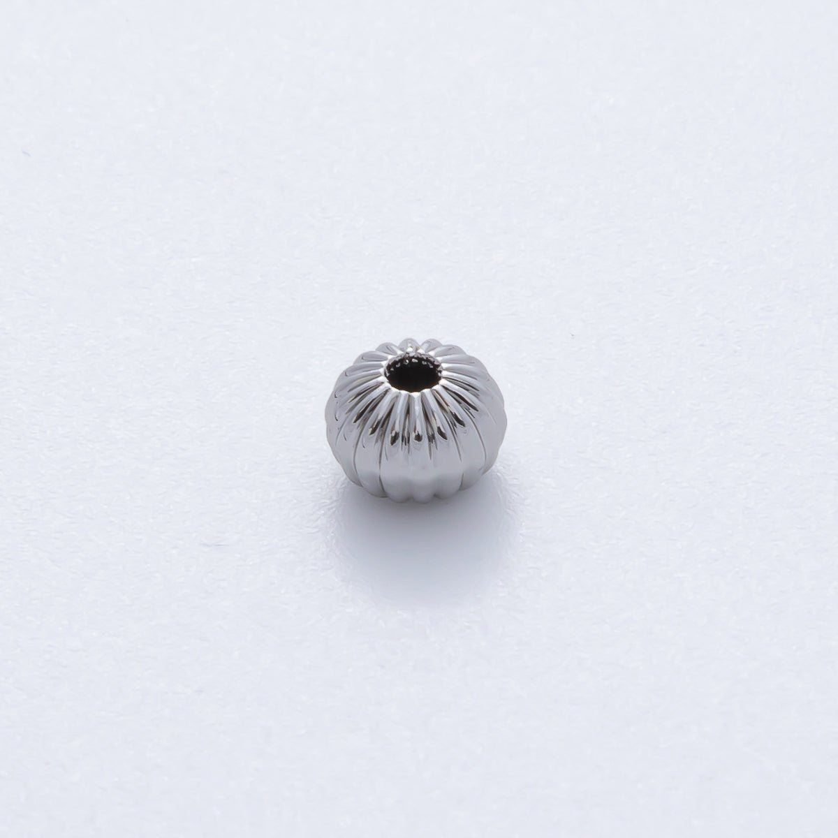 18K Gold Filled 6mm Round Flute Corrugated Spacer Bead Set by 10 in Gold & Silver | B355