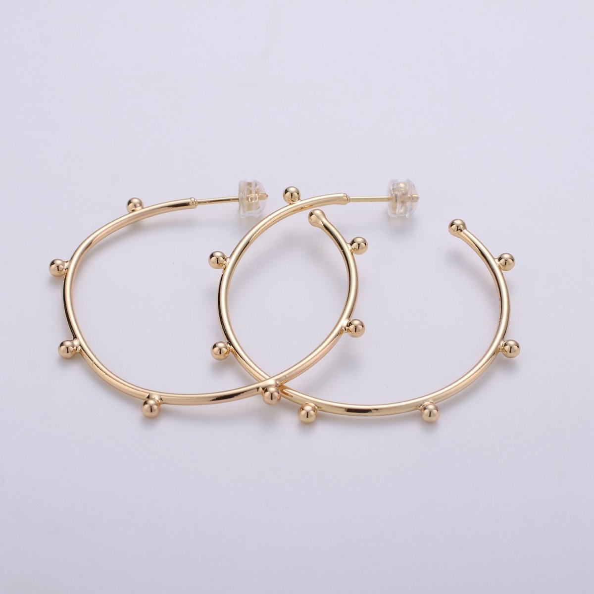 18K Gold Filled Ball Hoop Earrings, Beaded Hoop Earrings, Boho Hoop Earrings, Gold Ball Hoop Earrings, 25,35, 45mm Gold Hoop Earring Q-097 - Q-099