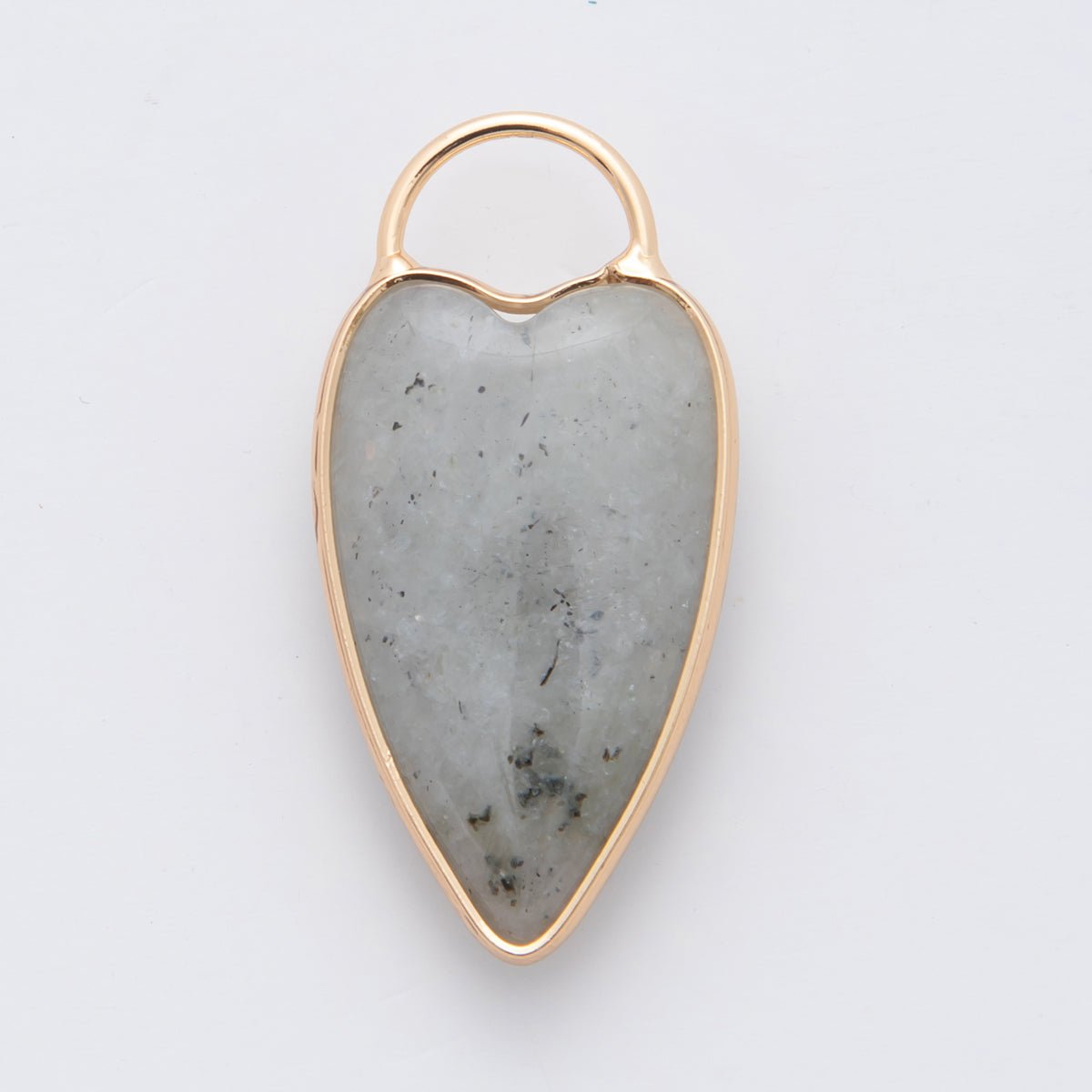 18K Gold Filled Clear Quartz, Grey Agate, Rose Quartz, Amethyst Heart Padlock Charm | X250 - X323